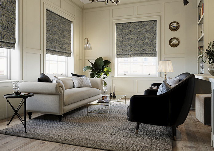 William Morris At Home Larkspur, Woven Indigo - Twist&Fit Roman Blind - Image 7